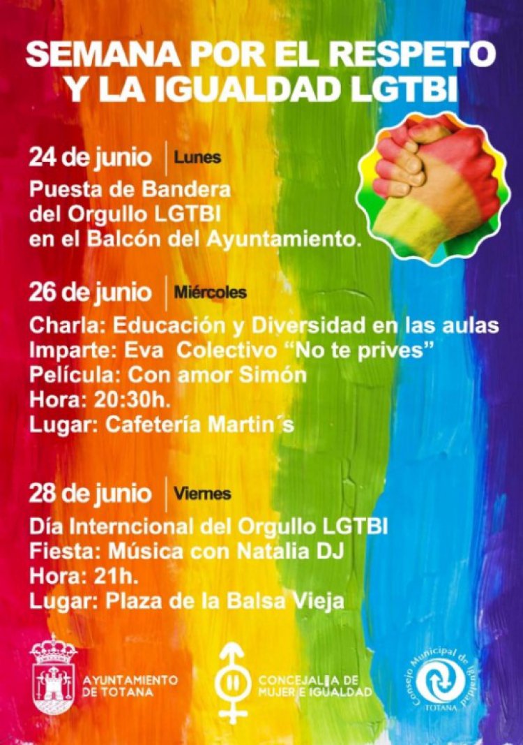 La Concejalía de Mujer e Igualdad organiza varias actividades con motivo de la Semana por el Respeto y la Igualdad LGTBI