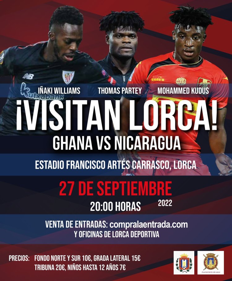 El Estadio de Fútbol Francisco Artés Carrasco acoge el partido amistoso entre las selecciones de Ghana y Nicaragua el próximo  27 de septiembre