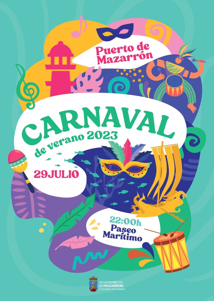 Dieciséis comparsas recorrerán el Paseo Marítimo de Puerto de Mazarrón en el carnaval de verano