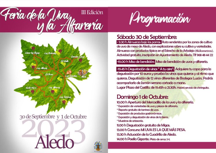 Programación de la Fería de la Artesanía y la Uva, este fin de semana en Aledo