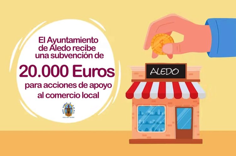 El Ayuntamiento de Aledo recibe 20.000 € de una subvención para apoyo al comercio local.