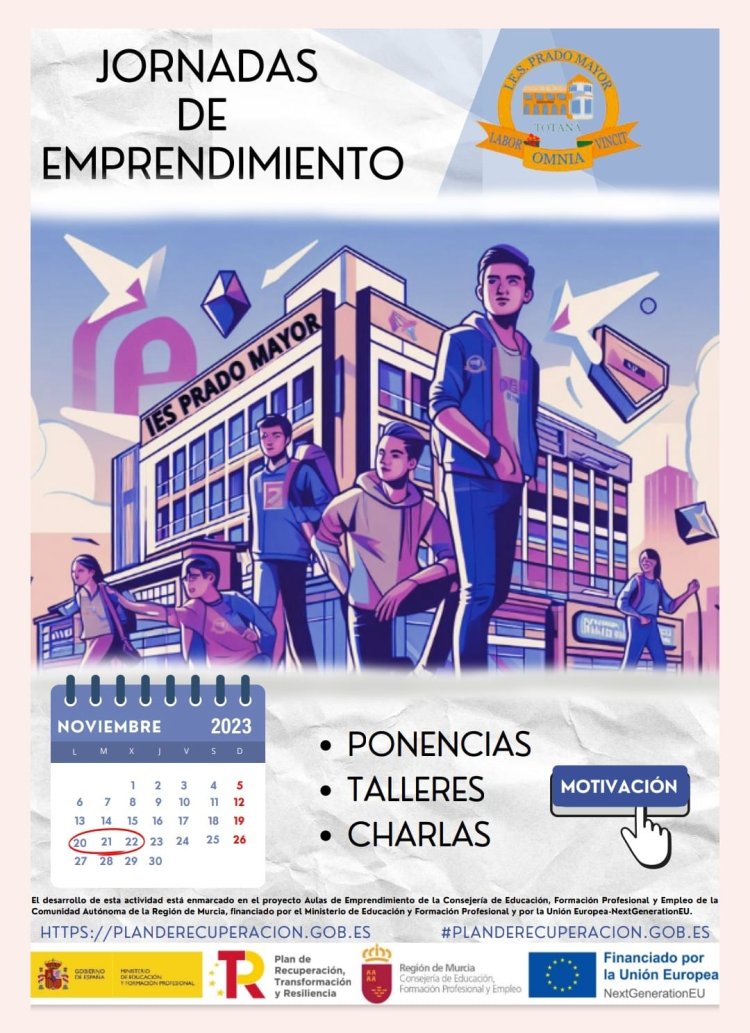Durante los días 20, 21 y 22 de noviembre, el IES Prado Mayor ha organizado una serie de actividades enmarcadas en la que se ha denominado Jornadas de Emprendimiento: el Prado Emprende.